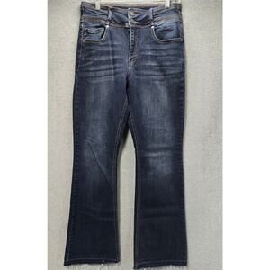 Kancan Darkwash Double Button Bootcut Jeans Size 29